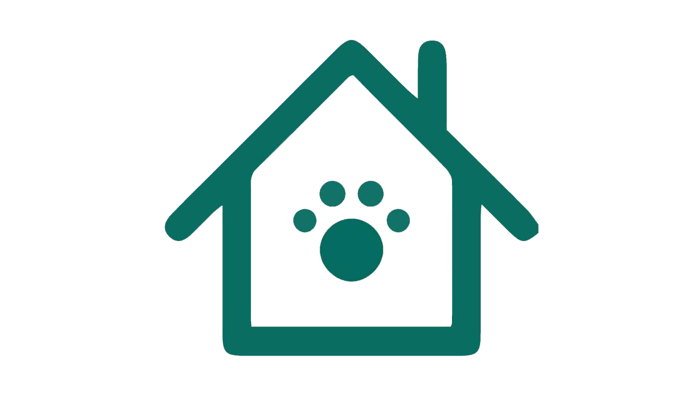 Trust Pet company logo. It shows a green house outline with a pawprint inside.