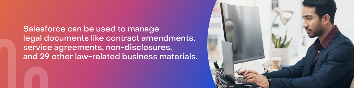 A statistical graphic showing a man looking at his monitor in an office on a gradient background.