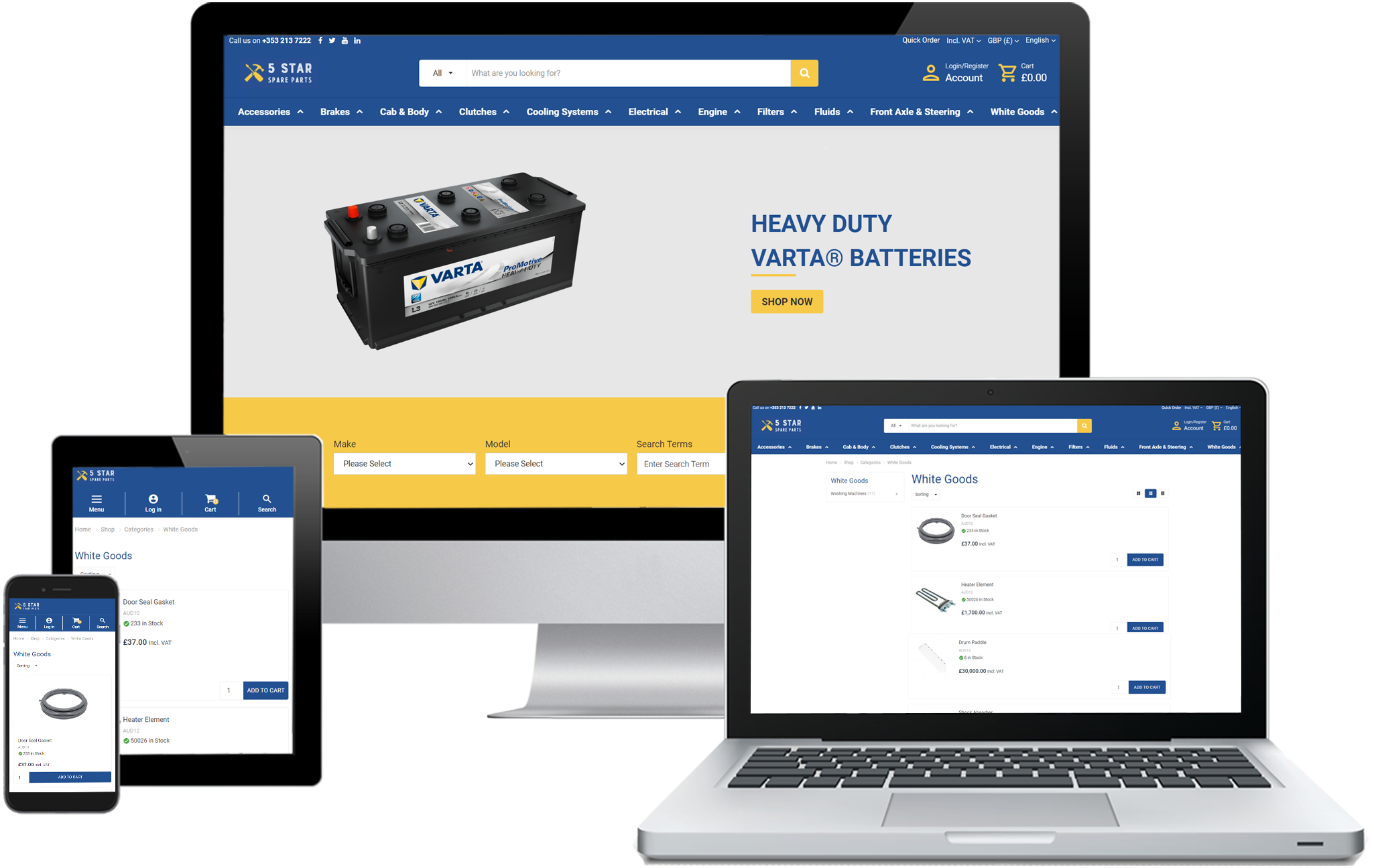 An elderly gentleman on a device in a warehouse.