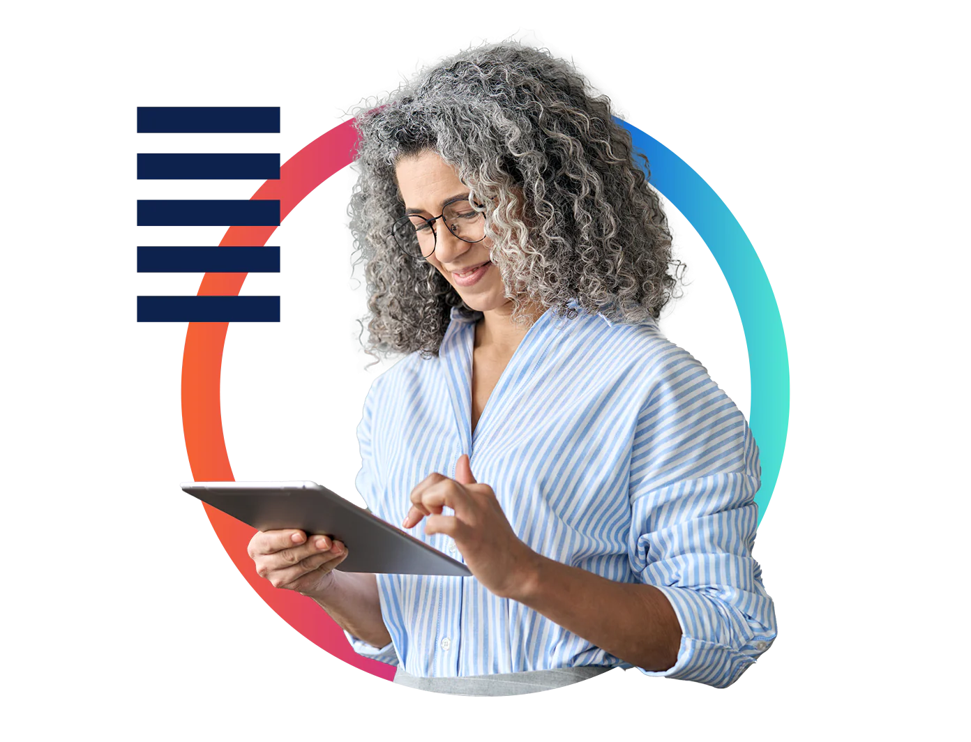 Configure, Price, Quote Experlogix product illustration showing a dashboard with a circle chart and a pop-up with configurable metrics such as percentages and a generate quote button.