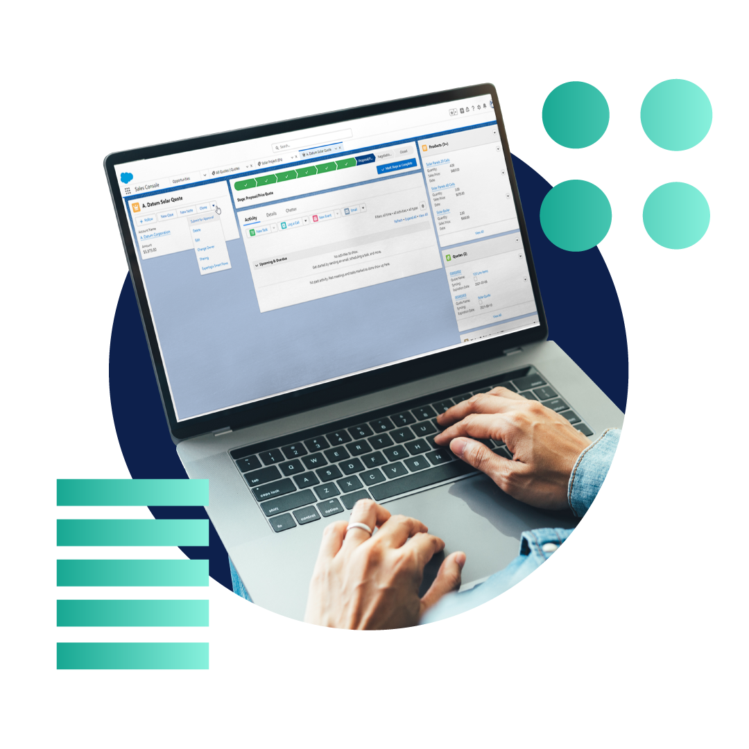 A screenshot of the Experlogix Configure, Price, Quote product, showing it's integration with Microsoft Dynamics 365.