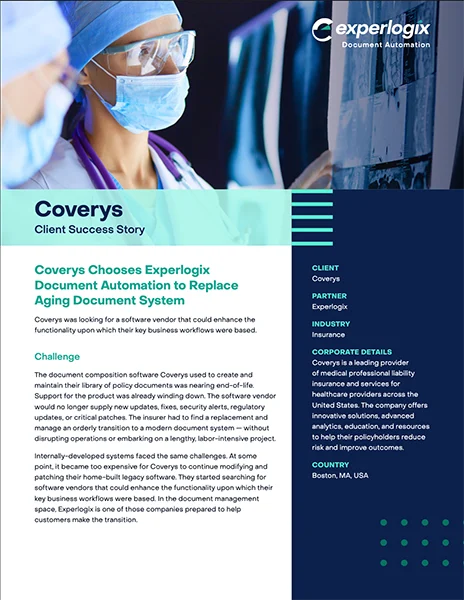 Document Automation Coverys