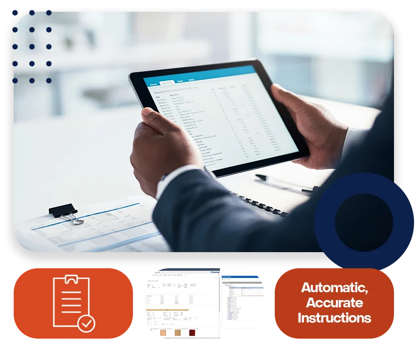 An office with cool lighting and business coworkers sitting at a table in a meeting.