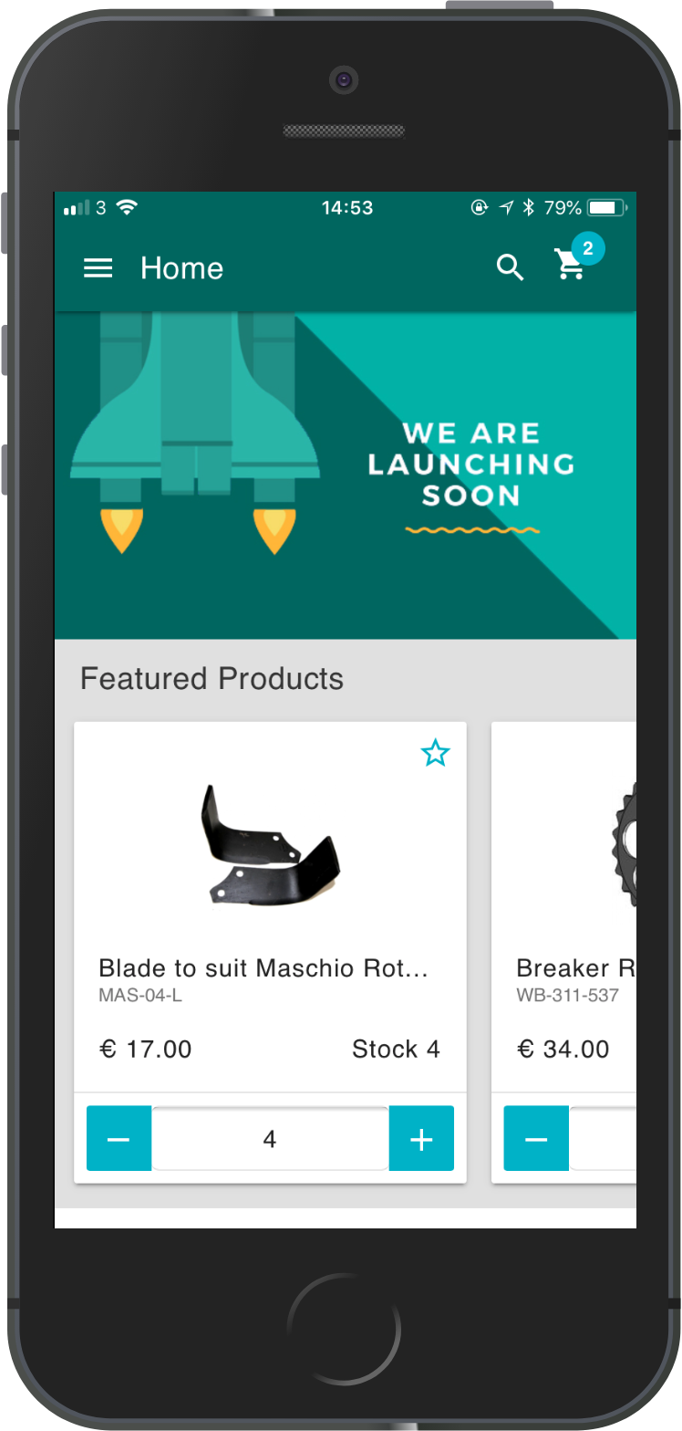 featured products on a customer ordering mobile app