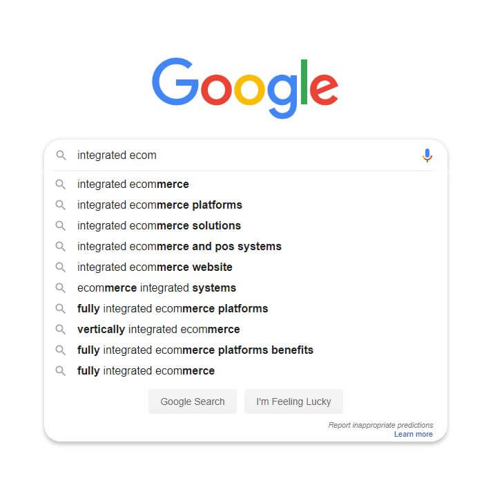 google search results for the term 'integrated eCommerce'