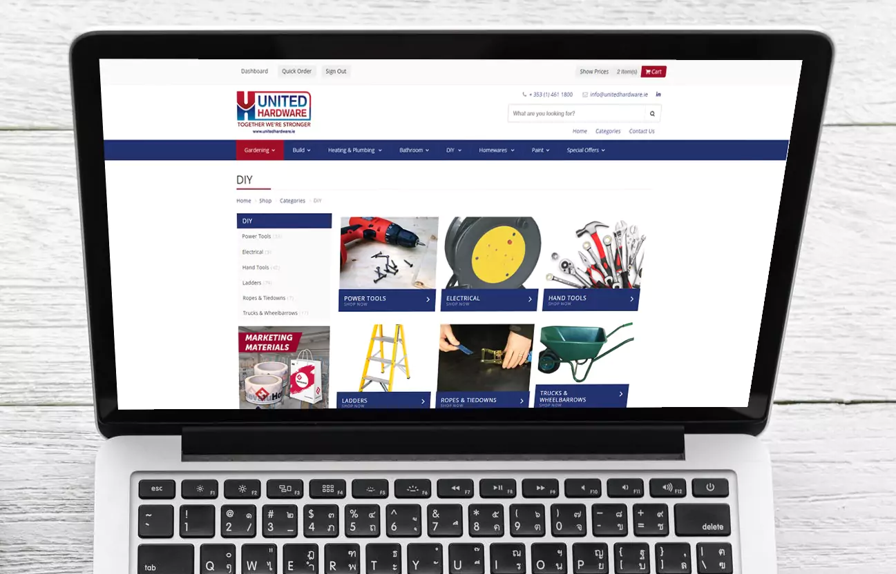 United Hardware B2B Ecommerce Example